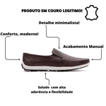 Mocassim Masculino Clássico Em Couro Látego Tabaco 042