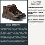 Bota Coturno Casual Masculino Couro Legítimo Laroche Vacanza Zíper Cadarço Chocolate 339