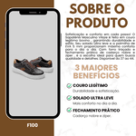 Sapatênis Tênis Masculino Casual Em Couro Legitimo Sola Leve 2930