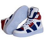 Tenis Cano Alto Sneakers Top Fitness Em Couro Tricolor
