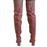 Bota Over The Knee Lirom Cano Longo Camurça Rose