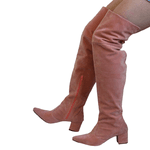 Bota Over The Knee Lirom Cano Longo Camurça Rose