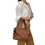 Bolsas Femininas De Couro Legitimo Lirom Macio Alça de Ombro Alta Qualidade Caramelo