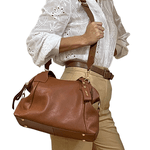 Bolsas Femininas De Couro Legitimo Lirom Macio Alça de Ombro Alta Qualidade Caramelo