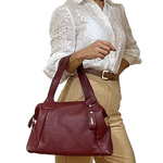 Bolsas Femininas De Couro Legitimo Lirom Macio Alça de Ombro Alta Qualidade Marsala
