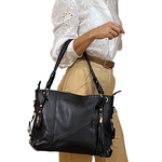 Bolsas Femininas Grande De Couro Legitimo Lirom Alça de Ombro Preta