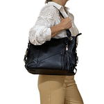 Bolsas Femininas Grande De Couro Legitimo Lirom Alça de Ombro Preta