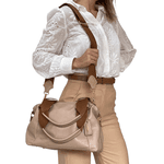 Bolsas Femininas De Couro Legitimo Lirom Macio Alta Qualidade Nude