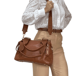 Bolsas Femininas De Couro Legitimo Lirom Macio Alta Qualidade Caramelo