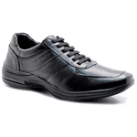 Sapato Masculino Pipper Social Couro Pelica 53104 Conforto Preto