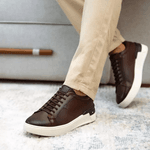 Tênis Casual Masculino Jota Pe Couro Pelica Original 83201 Marrom