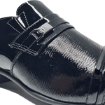Sapato Social Jota Pe Couro Verniz Conforto Air Bag Metal Preto