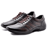 Sapato Masculino Pipper Social Couro Pelica 53104 Conforto Café