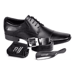 Sapato Social Rafarillo Kit Em Couro Preto Original 34055-00 Preto