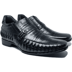 Sapato Social Masculino Rafarillo Alth Salto 7cm Preto Couro Preto