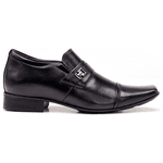 Sapato Social Jota Pe Aumenta Altura 6,5cm Air Vinitti Couro Preto