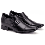Sapato Social Jota Pe Aumenta Altura 6,5cm Air Vinitti Couro Preto