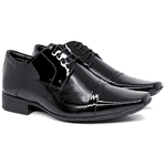 Sapato Social Masculino Jota Pe Em Couro Preto Verniz 77700 Preto
