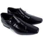 Sapato Social Jota Pe Em Couro Verniz Preto Original 77704 Preto