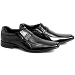 Sapato Social Rafarillo Em Couro Preto Original Kit 4x1 Preto