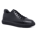 Tênis Masculino Rafarillo Alth Em Couro Aumenta Altura 7cm Preto