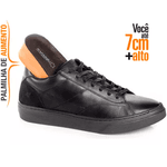 Tênis Masculino Couro Rafarillo Altura Fly Alth 58051 Preto Aumenta Altura
