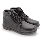 Bota Masculina Coturno Preto Marrom Modelo Com Zíper Laroche Preto
