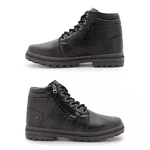 Bota Masculina Coturno Preto Marrom Modelo Com Zíper Laroche Preto