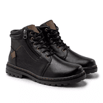 Bota Coturno Masculina Cano Médio Couro Preto Marrom Laroche Preto