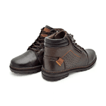 Bota Coturno Masculina Cano Médio Couro Preto Marrom Laroche Café