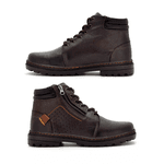Bota Coturno Masculina Cano Médio Couro Preto Marrom Laroche Café