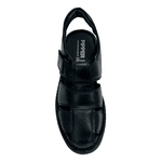 Sandália Masculina Pipper Preto Em Couro Pelica Adulto 54606 Preto