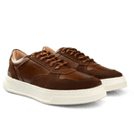 Tênis Sneakers Masculino Bavarone Horus Ref.:11003 Café/Branco
