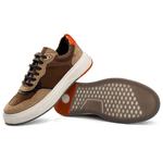 Tênis Sneakers Masculino Bavarone Taycan Ref.:35001 Café/Branco