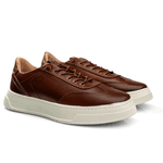 Tênis Sneakers Masculino Bavarone Horus Ref.:11001 Café/Branco