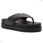 Sandalia Chinelo Papete Feminina Asa Delta Flat Plataforma Dani Preta