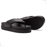 Sandalia Chinelo Papete Feminina Asa Delta Flat Plataforma Dani Preta