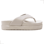 Sandalia Chinelo Papete Feminina Asa Delta Flat Plataforma Dani Branca
