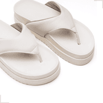 Sandalia Chinelo Papete Feminina Asa Delta Flat Plataforma Dani Branca