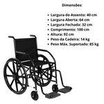 Cadeira De Rodas Cds 101 Nylon 85 kg