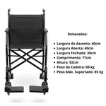 Cadeira De Rodas Econômica Cds 85kg