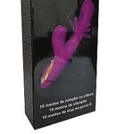 VIBRADOR ROTATIVO COM PONTO G E CLITÓRIS DEDILHAR - SLAP ROXO 