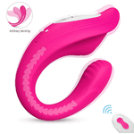 VIBRADOR DE CASAL RIBBON PRO COM CONTROLE RECARREGÁVEL ROSA