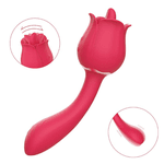 Vibrador de Ponto G e Estimulador com Língua - Formato de Rosa - PRO 2 vermelho