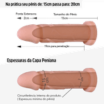 Capa Peniana de 15cm Para 20cm em Cyberskin (SF4-17726) - Bege