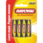 Pilha Rayovac Amarelinha Palito Aaa - 8 Unidades