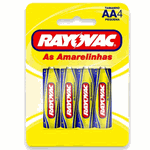 Pilha Rayovac Amarelinha Pequena Aa - 4 Unidades