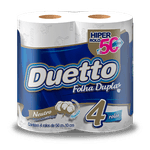 PAPEL HIGIENICO FOLHA DUPLA DUETTO C/4 ROLOS COM 30M