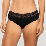 CALCINHA RENDA E ALGODAO - PRETO