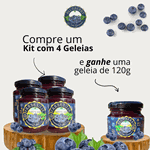 4x Geleia 100% Fruta - 250g + Brinde Geleia 120g